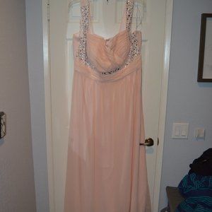 Pink Chiffon and Rhinestone Formal Dress (size 22)